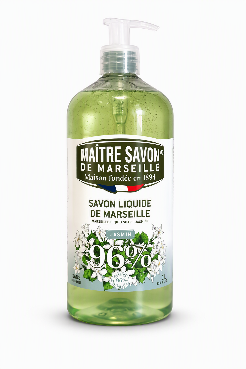 SAVON DE MARSEILLE POMPE 1L Jasmin - Liquide - COMPAGNIE DU MIDI